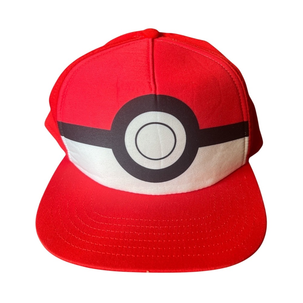 Kids Pokemon Pokeball Snapback Hat Red and White Kids Youth Collector Cosplay